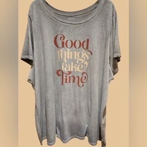 Torrid "Good Things take Time"Tee 5X EUC